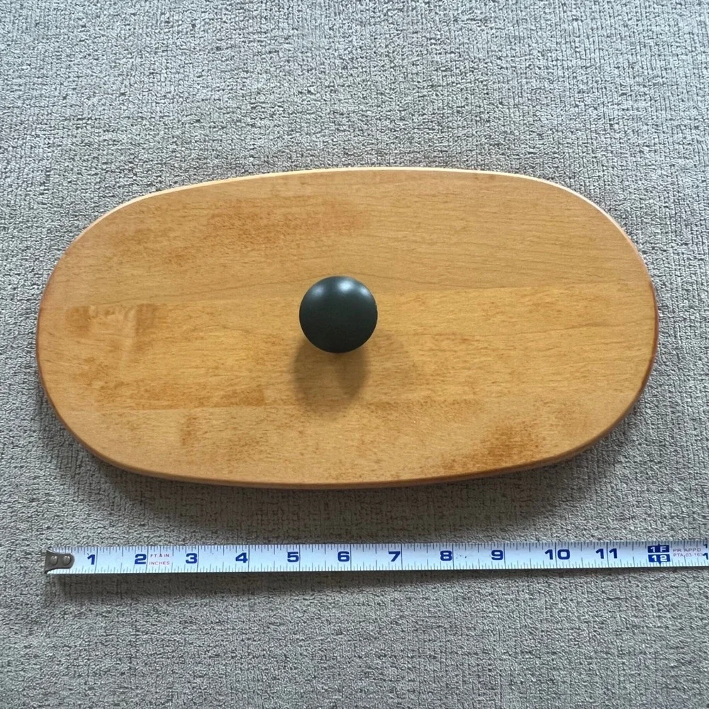 Longaberger Woodcrafts 1997 Traditions Basket Lid Oval Wood w/ Black Knob 55930